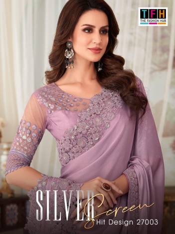 Silver Screen Hit Design 27003 By TFH Designer Partywear Saree Collection